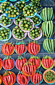 Products at market. Sarawak. Kuching. Malaysia