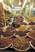 Date fruits seller in Fes, Morocco