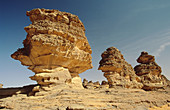 Rocks at Tadrart Akakus region. Fezzan. Sahara desert. Libya
