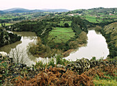 Nora river meanders, Priañes, Las Regueras. Asturias, Spain