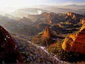 Las Médulas from Orellan viewpoint. León province, Spain