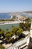 View of waterfront from Gothic cathedral. Palma de Mallorca. Majorca, Balearic Islands. Spain