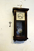 Clock and key. Majorca. Balearic Islands. Spain