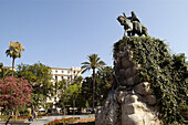 Jaume I statue in Plaza de España. Palma de Mallorca. Majorca. Balearic Islands. Spain