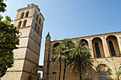 Parish church and square in Muro. Majorca. Balearic Islands. Spain
