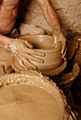 Traditional pottery. Potter working in Porreres (Porreres). Mallorca. Spain