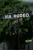 Rodeo drive sign, Beverly hills, Los Angeles, California, USA.