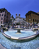 Fountain, Spanish steps, Rome, Italy.