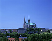 Cathedral, Chartresskyline, Eure-et-loir, France.