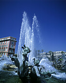 Fountain, Place messena, Nice, Cote d azur, Riviera, France.