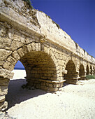 Roman aquaduct ruins, Caesaria national park, Israel.