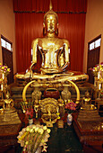 Gold buddha of sukhothai, Wat tramit, Bangkok, Thailand.