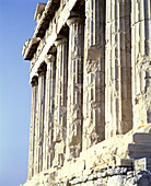 Columns, Parthenon colonnade, Acropolisruins, Athens, Greece.