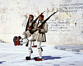 Changing of the honour guard, Tomb of unkown soldier, Athens, Greece.