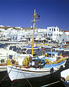 Fishing boats, Harbour, Mykonos, Greece.