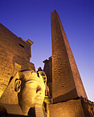 Entrance obelisk, Temple of luxor, Luxor ruins, Egypt.