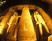 Columns, Court of ramses ii, Temple of luxor, Luxor ruins, Egypt.