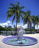 Fountain, Merlion park, Singapore.