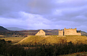 Ruthven Barracks illuminated in late evening light near Kingussie. Highlands. Scotland. UK