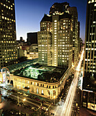 Montgomery and Post Streets in San Francisco Financial District. California, USA