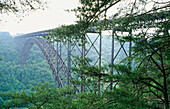 Steel arch bridge over New River Gorge. Fayette County. West Virginia, USA
