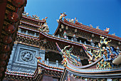 Detail of exterior of temple. Taipei. Taiwan