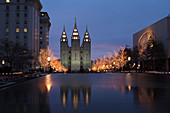 The Mormon Temple at Christmas. Salt Lake City. Utah. USA