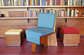 Rosenbaum House, Frank Lloyd Wright, architect. Usonian design, c.1939, cypress, glass brick. Florence. Alabama, USA.