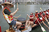 Florida, Miami, Biscayne Bay Aquatic Preserve, Brickell Key Day, Hong Kong Dragon Boat Race, Asian drummer, pace maker