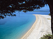 Beach near Bol. Zlatni Rat (Golden Cape). Brac Island. Croatia