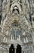Detail of Sagrada Familia temple by Gaudí. Barcelona. Spain