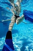Woman swimmer. California. USA