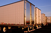 Trucks in a truck stop. Southwest USA.