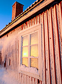 Frost in a cold morning in Bjuroklubb. Vasterbotten. Sweden
