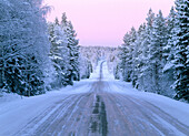 Road in Vallen. Vasterbotten. Sweden