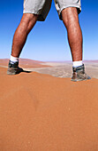 Man in Sossusvlei. Namib Desert
