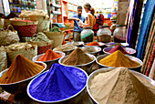 colour powder and spices, street scene at night, market in Aswan, Egypt, Africa