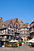 Rue des Marchands, Half-timbered houses in the old town of Colmar, Colmar, Alsace, France