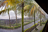 Monsoon rain, Damai Beach, Sarawak, Borneo, Malaysia
