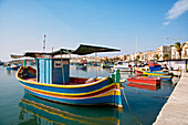 Typical Maltese fishing boats, Marsaxlokk, Malta