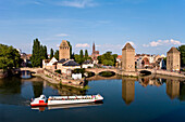 Mittelalterliche Brücke, Ponts Couverts, Fluß Ill, Straßburg, Elsaß, Frankreich
