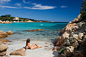 girl at the beach, Spiaggia Capriccioli, Costa Smeralda, Sardinia, Italy