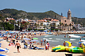 Beach life, Sitges, Costa de Garraf, Catalonia, Spain