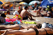 Sunbathing, Sa Riera, Costa Brava, Catalonia, Spain