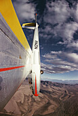 Sailplane in dive over Nevada desert. USA