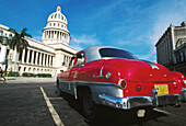 Capitol Building and old car. Havana. Cuba