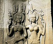 Reliefs in Angkor Wat Temple in Angkor. Cambodia.