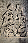 Figures in Bayon Temple in Angkor. Siem Reap province. Cambodia