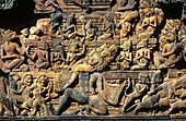 Relief in the Banteay Srei Temple in Angkor. Cambodia