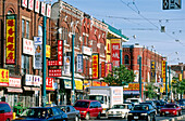 Busy road in chinatown. Toronto. Ontario Canada
